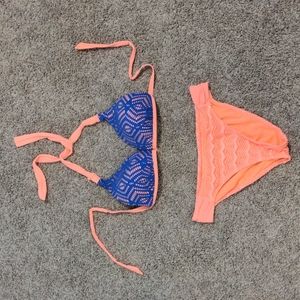 Blue & Coral Bikini